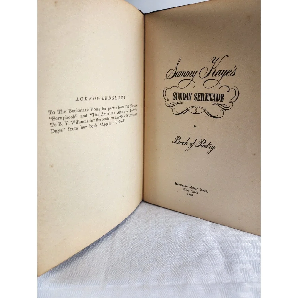 Sammy Kaye's Sunday Serenade Book of Poetry 1942 w/ Hand Written Poem